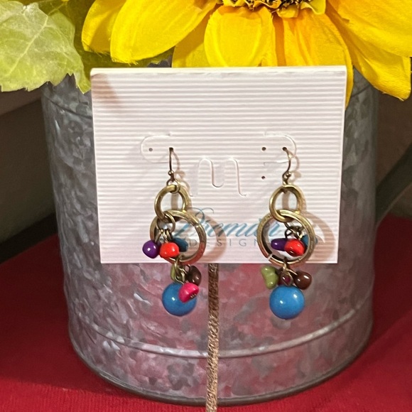 Premier Designs Colorful Beaded Fishhook Earrings #PDER1 - Picture 1 of 5